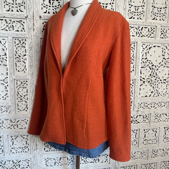 Vtg Kasper 100% Wool Burnt Orange Blazer Jacket Sz Medium - Picture 3 of 7